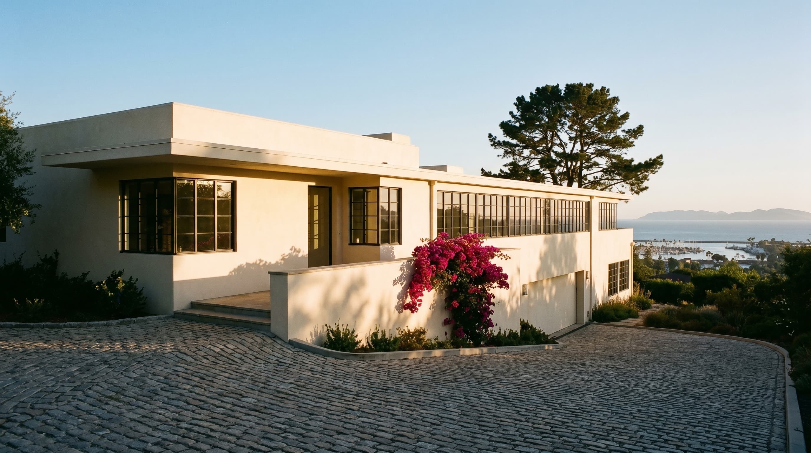 Alameda Light, Santa Barbara Riviera, CA — exterior approach