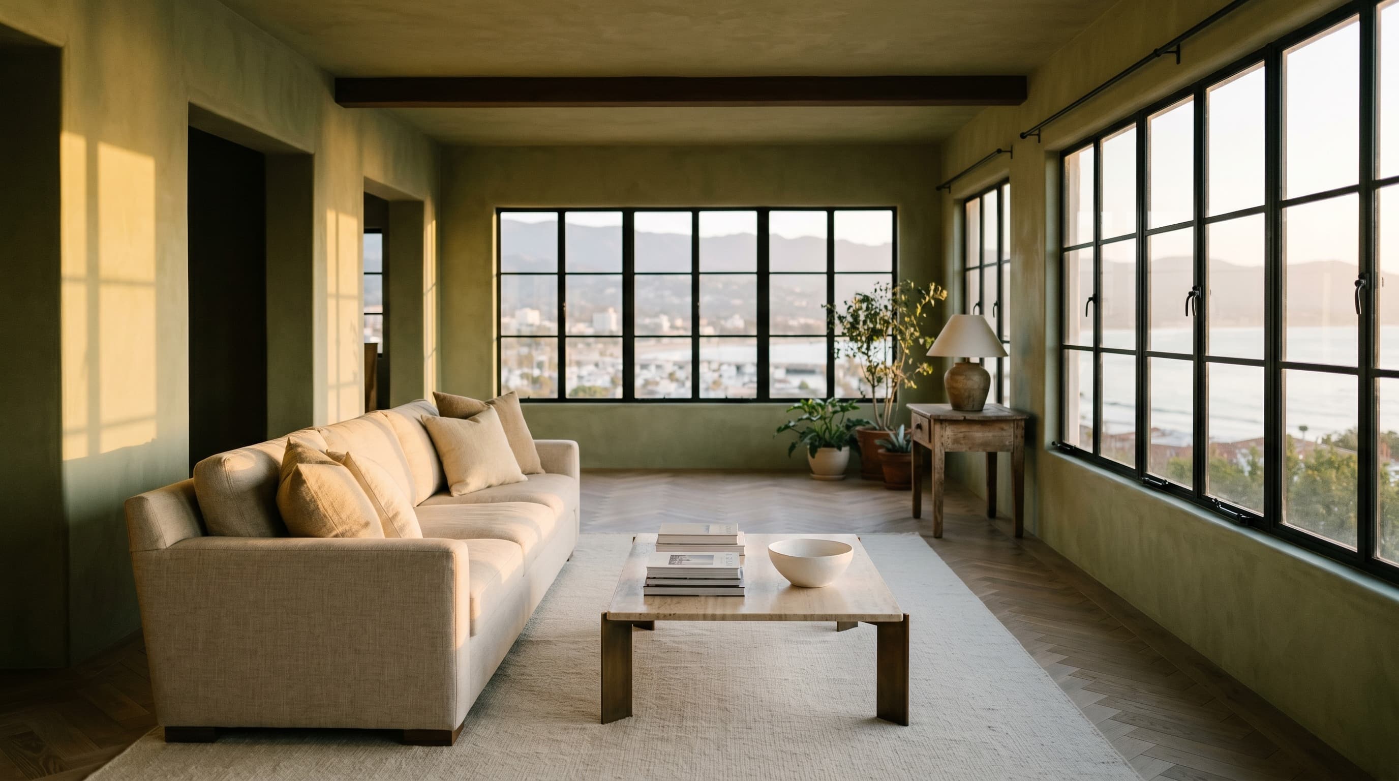 Alameda Light — living room, north elevation, morning